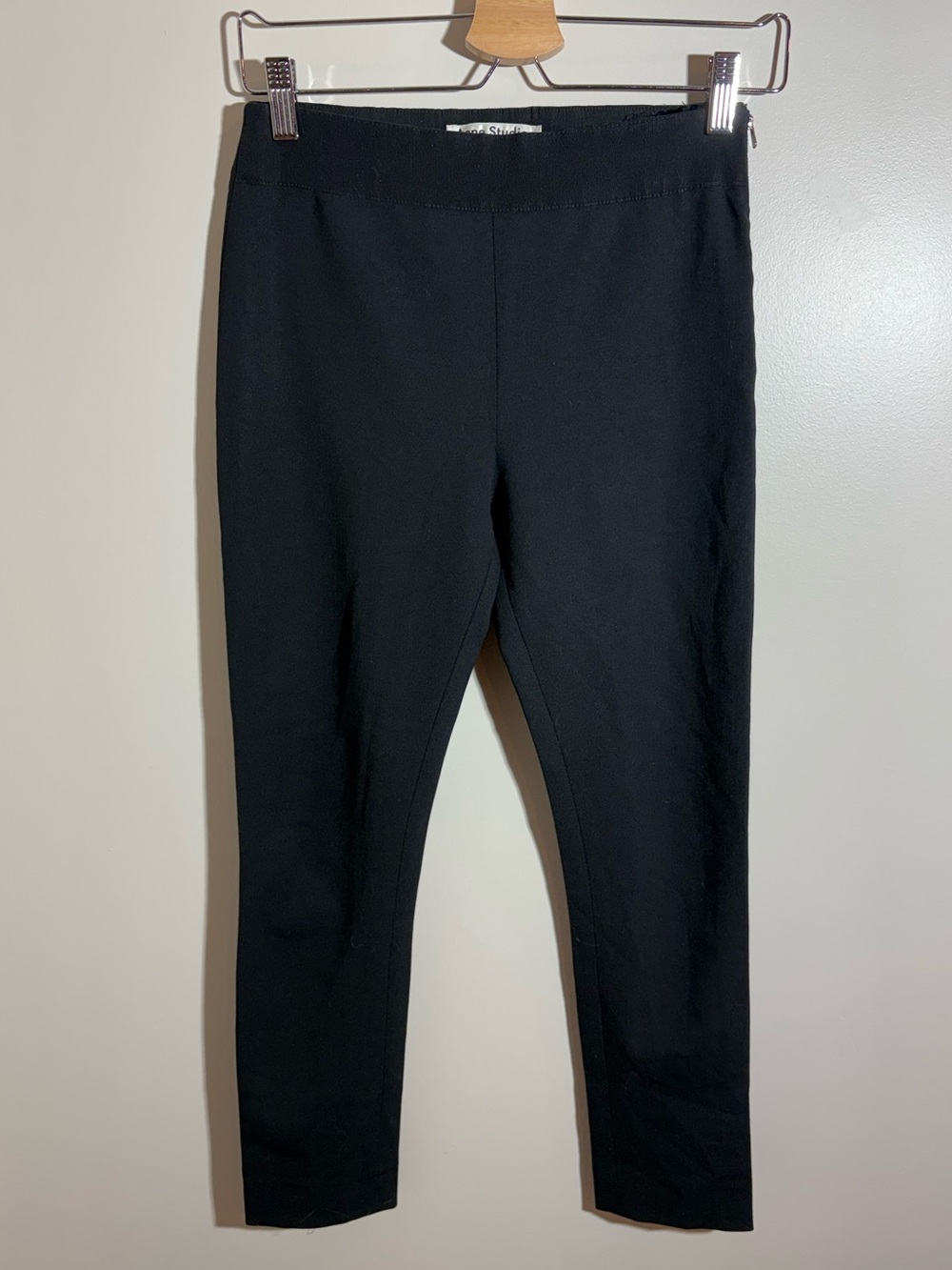 Acne Studios Black Capri Pants Slim Crop Ankle Minimalist EU34 Designer